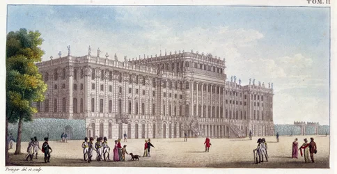 Vue du palais de Schönbrunn depuis les jardins, début du XIXe siècle
